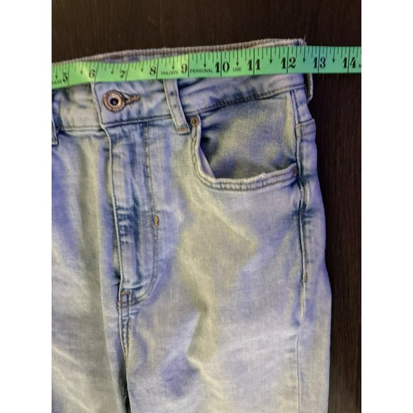 Bershka Denim Light Wash Distressed Ripped High-Rise Cropped  Jeans U.S. Size 6 - Picture 7 of 10